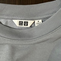 ユニクロ Mサイズ エアリズムコットンオーバーサイズTシャツ ブルーの画像
