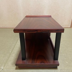昭和レトロ 段違い 飾り棚 戸棚 床の間 ローボード 茶道具 ウォールナット 家具 和風の画像