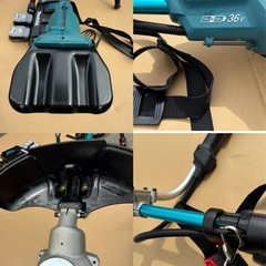 中古 美品 makita マキタ　バッテリー2本 充電器付　充電式芝刈機 MUR368ADG2 Uハンドル左右非対称 充電式草刈機の画像