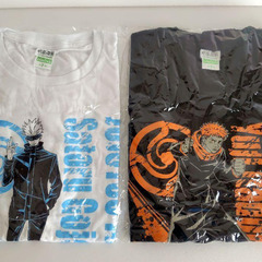 呪術廻戦　Tシャツ　2枚セット『五条悟』『虎杖悠仁』フリーサイズ　黒白の画像