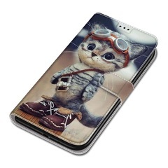 新品！KENHONER iPhone 7 Plus ケース iPhone 8 Plus ケース 手帳型 アイフォン7 Plus ケース アイフォン8 Plus ケース PU 高級レザー マグネット カード収納 全面保護 薄型 耐衝撃 横置き おしゃれ 人気 携帯カバー iPhone 7 Plus/8 Plus対応 (スーツ猫) の画像