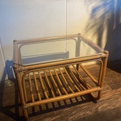 ラタン家具 3点セット (チェア×2, テーブル×1)の画像