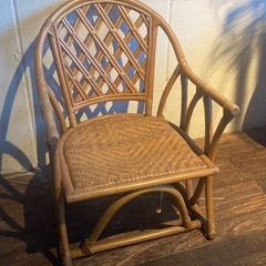ラタン家具 3点セット (チェア×2, テーブル×1)の画像