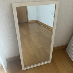  ウォールミラー 60×30 ホワイト 壁掛け鏡 0円早い者勝ち