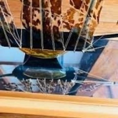船　模型　ベッコウ　鼈甲 オブジェ インテリア ガラスケース付 べっ甲 置物の画像
