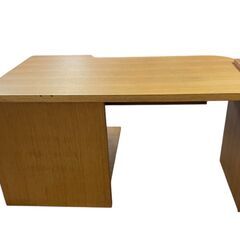 ○木製学習机 ワークデスク 木目調 ナチュラル 引出付きの画像