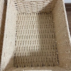 ニトリ　手編み風バスケット　2つセットの画像