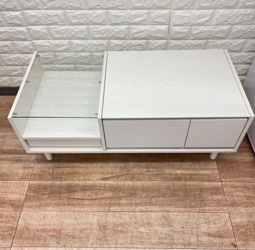 ご成約済み　LOWYA ローテーブル ドレッサー 引き出し付き 化粧台 ミラー 収納 ホワイト