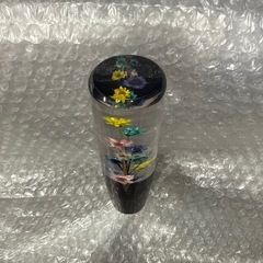 クリスタル シフトノブ フラワー 花 水中花 昭和 当時物 旧車 レトロ 和 汎用 ギアシフター アダプター トラック 乗用車の画像