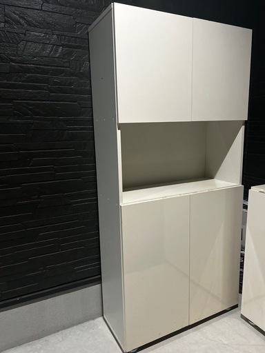 靴箱　ホワイト　鏡面