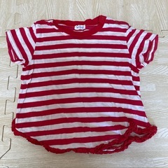 ボーダー　Tシャツ　フリル　95cm