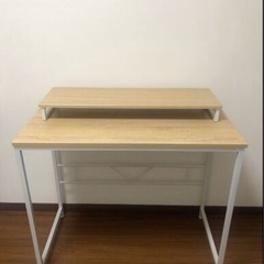 パソコンデスク モニタースタンド付き の画像
