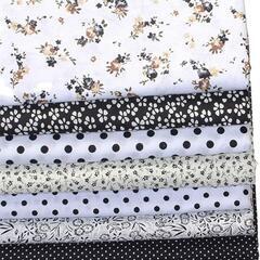 【おしゃれモノクロ】カットクロス 7枚セット 50cm角 はぎれ 花柄 ドット柄の画像