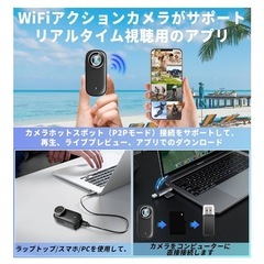 小型ビデオカメラ アクションカメラ ウェアラブルカメラ モニター 4K 64Gの画像