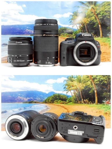 軽量✨運動会にも◎canon kiss X7 ダブルレンズ 一眼レフ スマホ転送