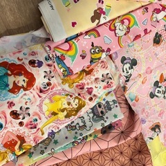 ②はぎれ　女の子　キャラ　プリンセス　ミニオン　裁縫　ハンドメイドの画像