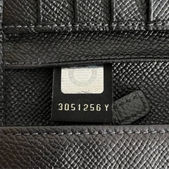 ブルガリ 長財布 サークルロゴ シルバー金具 折り財布 レザー 黒 エンジの画像