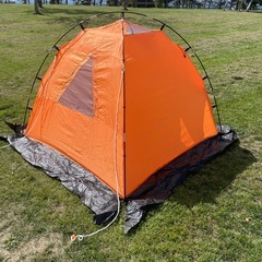 CAPTAIN STAG キャプテンスタッグ ワカサギテント 160 2人用 M-3109 オレンジ レジャー アウトドア キャンプ 簡単設営 中古品  の画像