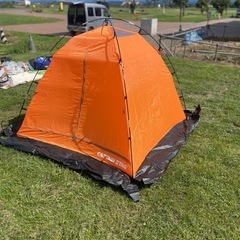 CAPTAIN STAG キャプテンスタッグ ワカサギテント 160 2人用 M-3109 オレンジ レジャー アウトドア キャンプ 簡単設営 中古品  の画像