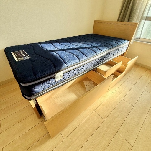 フランスベッド 収納付きシングル マットレス付き