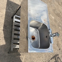 一槽シンク 作業台 流し台 スチ-ル、流し キッチン 洗い場 業務用 台所 流し シンク 厨房用品 厨房設備 店舗設備 キッチンの画像