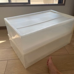 【2個セット】収納ケース 横40×奥65×高17.5cmの画像