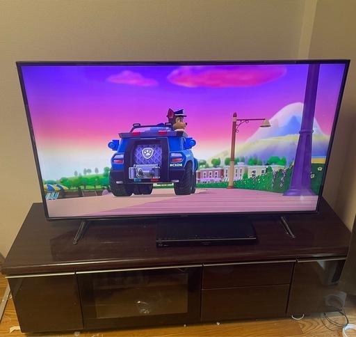 お話中 55インチテレビ テレビ台 ファイヤースティック 録画機器