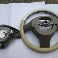 ダイハツ タント L375S ハンドル 新品レザーカバー付きの画像
