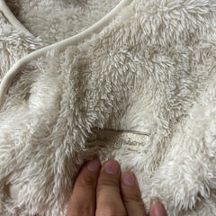 100サイズ Champion 子供服 モコモコジャケット 白の画像