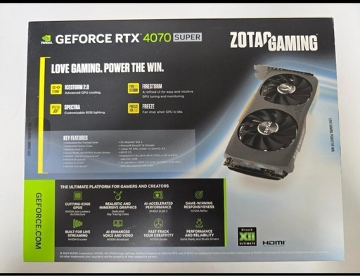 【動作品】GeForce RTX 4070 SUPER 12GB