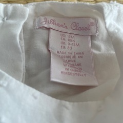 【80】Jillian's Closet ベビードレス ワンピース ホワイト フォーマルの画像