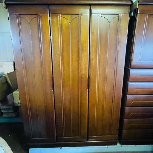 ワードローブ　姿見鏡付き　昭和レトロ　古民家　洋服タンス