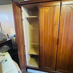 ワードローブ　姿見鏡付き　昭和レトロ　古民家　洋服タンス　　の画像