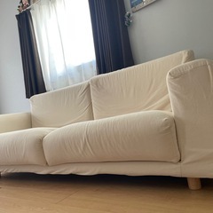 無印良品3シーターソファーアイボリーの画像