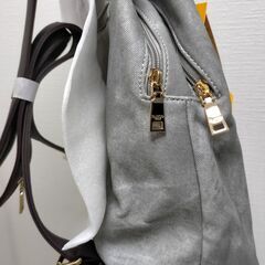 GUSCIO グッシオ ハンドバッグ デニムグレー/ブラウン　 新品未使用 おしゃれ 通勤 通学 レディース　250926-2Tの画像