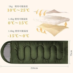 新品未使用　寝袋 シュラフ オールシーズン 封筒型 軽量 防災 丸洗い可能の画像