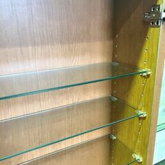 メーカー不明■コレクションケース ブラウン キュリオケース ガラス棚 扉 飾り棚の画像