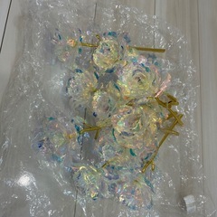 オーロラローズ　10本セット　薔薇　造花　お花　キラキラ　インテリアの画像