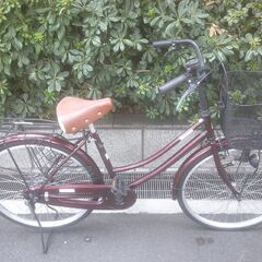 整備済み中古自転車　24インチ　税別￥8.980-　軽快車　ワインの画像