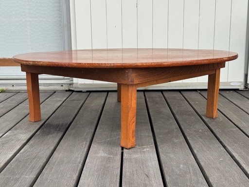 ちゃぶ台 昭和レトロ 木製 円形 ローテーブル 当時物