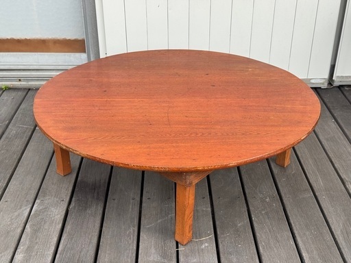 ちゃぶ台 昭和レトロ 木製 円形 ローテーブル 当時物