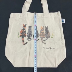 猫モチーフ🐱トートバッグ(マチあり)＆ストラップの画像