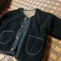 子供用 ジャケット ボア 黒の画像