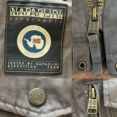 ナパピリフード付きコートメンズコート防寒モッズコート冬服ジャンパー灰色ジャンバーグレーグレイ男性用紳士ミリタリージャケットサイズMの画像