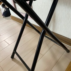 中古 モノクロブー パイプイス 椅子　レトロの画像