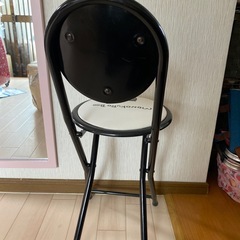 中古 モノクロブー パイプイス 椅子　レトロの画像