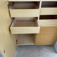★リユースのサカイ高崎店★TJ12878 (株)パルス 収納棚 ライトブラウン H148.5×D39×W84.5 クリーニング済みの画像