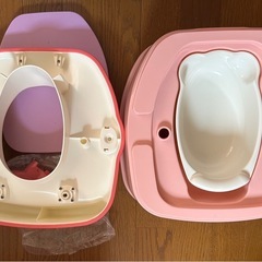 ★美品★格安★ リッチェル(Richell)  トイサポ  おまる 補助便座 抗菌加工 の画像