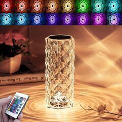 【全国発送のみ可】クリスタルランプ タッチナイトライト 16色 充電式ローズダイヤモンドテーブルランプ リモコン付き USB　業者歓迎　転売OK　　倒産品　まとめ売り　ネット商材　アマゾン引き上げ商品　メルカリ　副業の画像