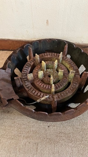 業務用 鋳物コンロ 三重LPガス 下枠・五徳付き 業務用 コンロ プロパンガス